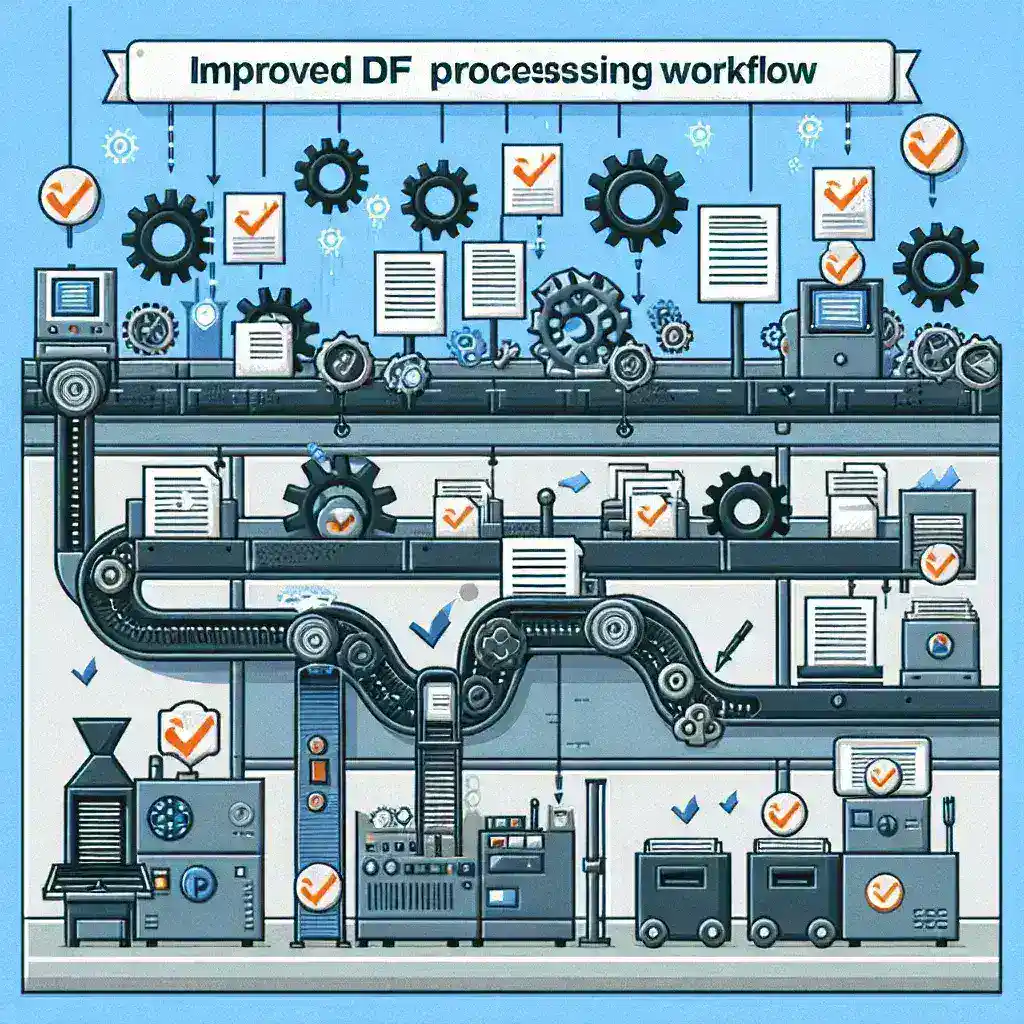"Illustration of essential tools for enhancing PDF processing workflows, featuring software screenshots, user interface designs, and productivity charts, as discussed in the article 'Essential Tools for Improving PDF Processing Workflows: A Complete Guide'."