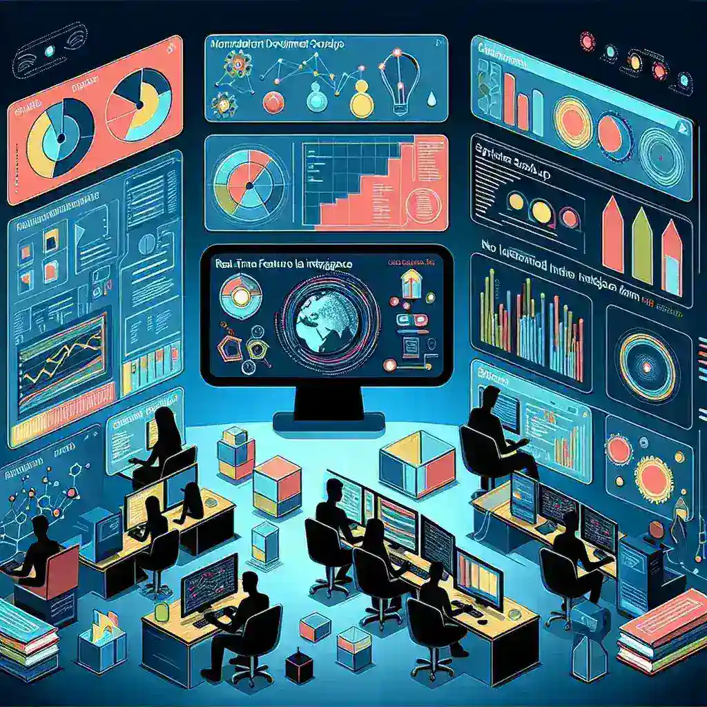 "Visual representation of top modern development tools for real-time feature flag intelligence, showcasing dashboard analytics, user interface elements, and integrated systems for effective software management."